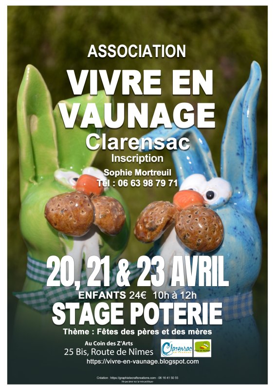 Stage poterie vacances Avril 2026