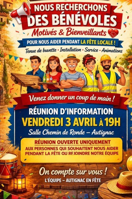 AUTIGNAC EN F&Ecirc;TE &agrave; la recherche de b&eacute;n&eacute;voles