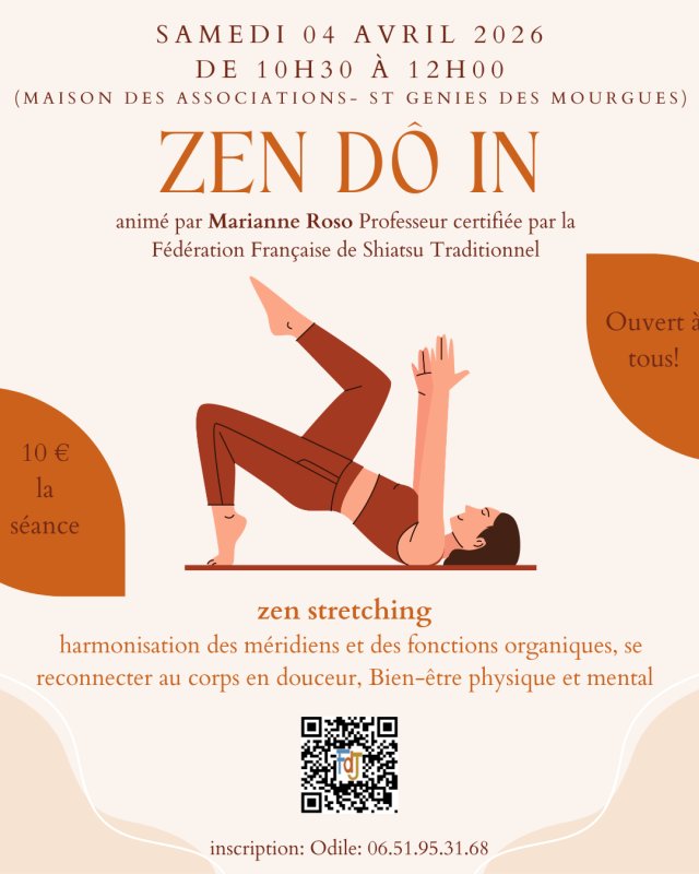 [FDJ] Atelier ZenDoIn 4 Avril 2026 10h30-12h : Harmonisation des m&eacute;ridiens et des fonctions organiques