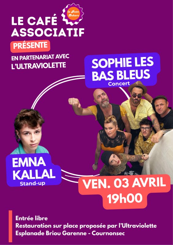 La caf&eacute; associatif La Ru&eacute;e Dehors vous invite &agrave; une soir&eacute;e stand-up et concert Vendredi 3 avril !