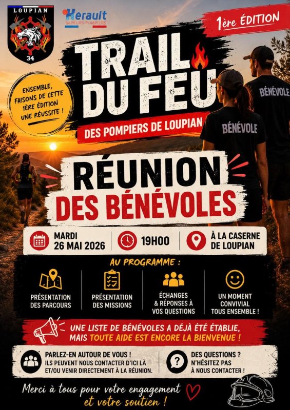 TRAIL DU FEU: R&eacute;union des b&eacute;n&eacute;voles