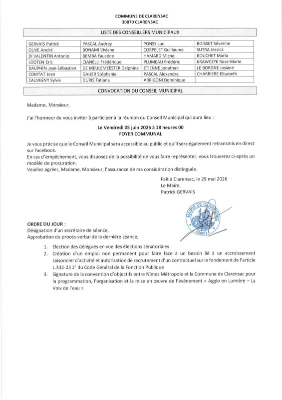 [CONSEIL MUNICIPAL]