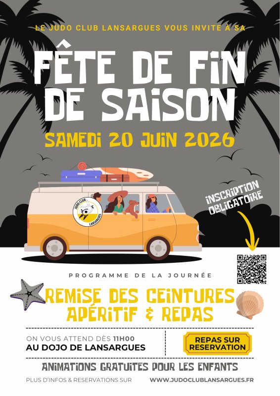 F&ecirc;te de Fin de Saison du Judo Club Lansargues &ndash; Samedi 20 juin 2026