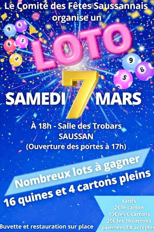 Super loto du Comit&eacute; des F&ecirc;tes de Saussan