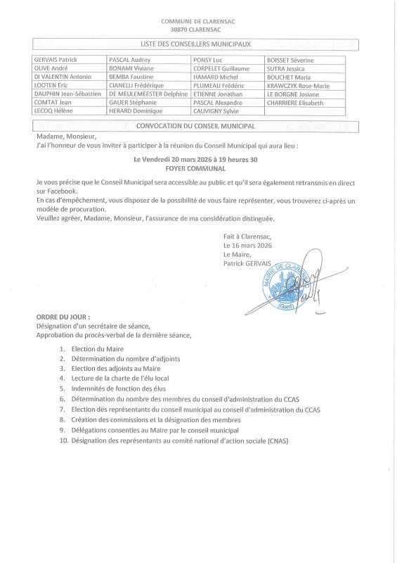 CONSEIL MUNICIPAL