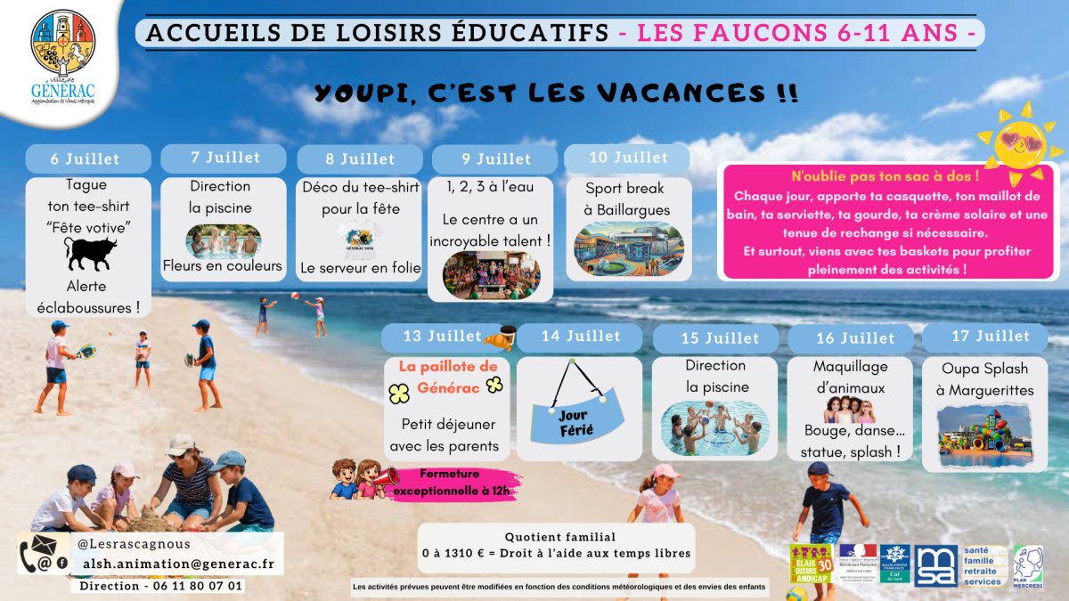 📢 [ 𝗜𝗡𝗙𝗢𝗥𝗠𝗔𝗧𝗜𝗢𝗡 ] - 𝗣𝗟𝗔𝗡𝗡𝗜𝗡𝗚𝗦 𝗗𝗘𝗦 𝗔𝗖𝗖𝗨𝗘𝗜𝗟𝗦 𝗗𝗘 𝗟𝗢𝗜𝗦𝗜𝗥𝗦 🌞🏊🌊🎨🤿🔫