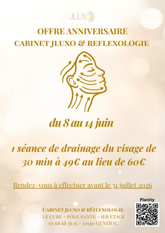 Offre anniversaire du 8 au 14 juin ! Drainage lymphatique du visage🎉