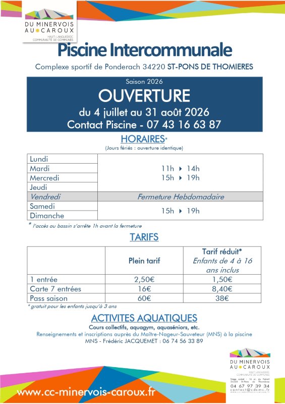 PISCINE INTERCOMMUNALE ST PONS DE THOMIERES