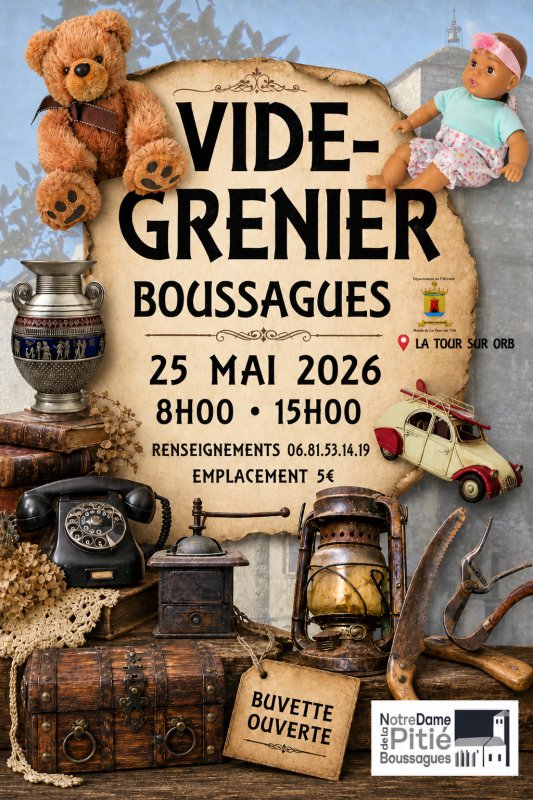 VIDE GRENIERS &agrave; BOUSSAGUES INSCRIPTIONS OUVERTES