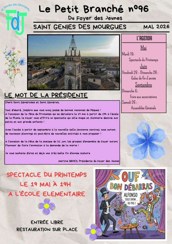 [FDJ] Le Petit Branch&eacute; de Mai 2026 🌸est sorti avec tous nos spectacles