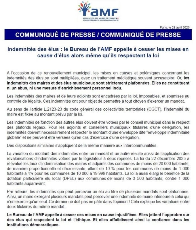 🇫🇷 Indemnit&eacute;s des &eacute;lus : remettre les faits au centre du d&eacute;bat public