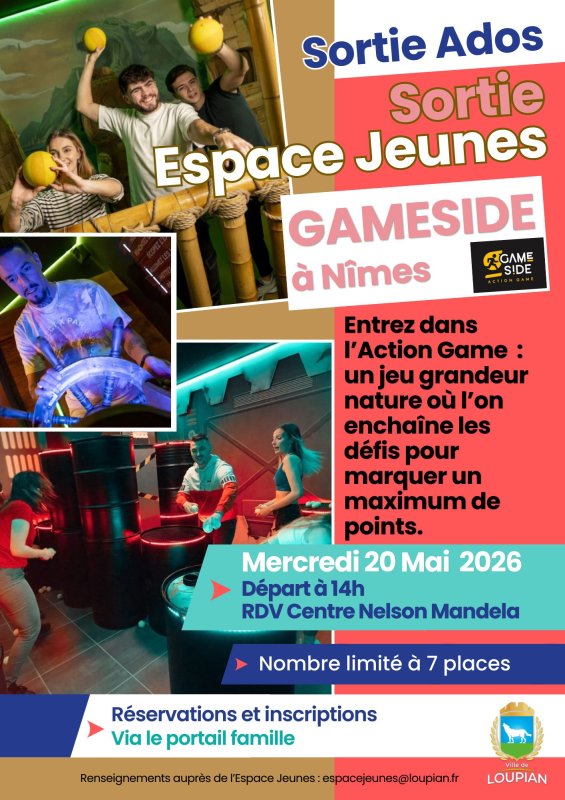 🌞 ​L&rsquo;&eacute;quipe de l&rsquo;Espace Jeunes a le plaisir de vous informer des prochaines sorties organis&eacute;es !
