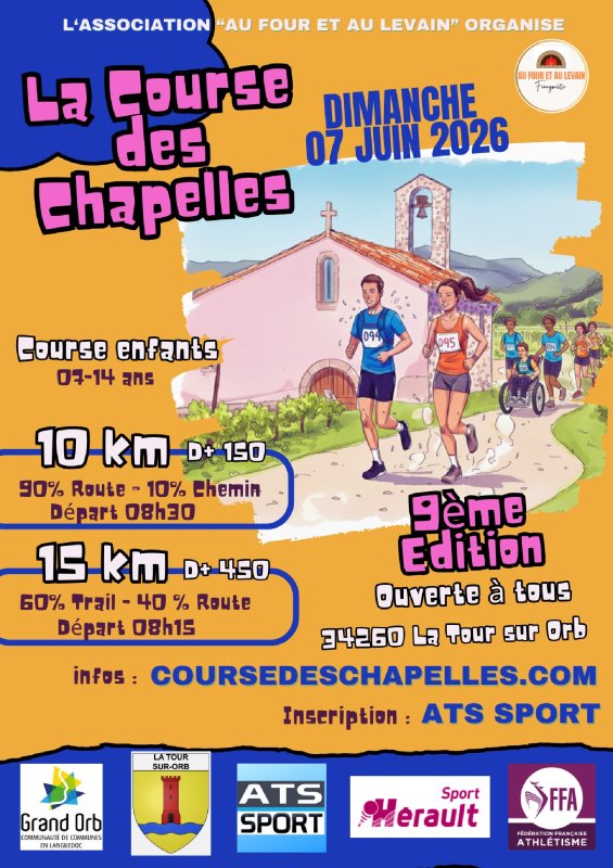 Dimanche 7 Juin 2026 - 9&egrave;me &eacute;dition de la Course des Chapelles