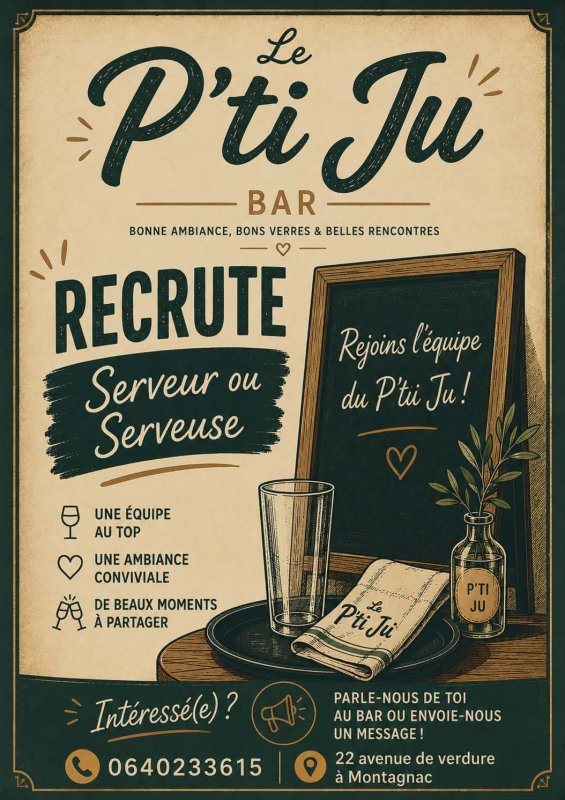 Bar le p&rsquo;ti ju recrute