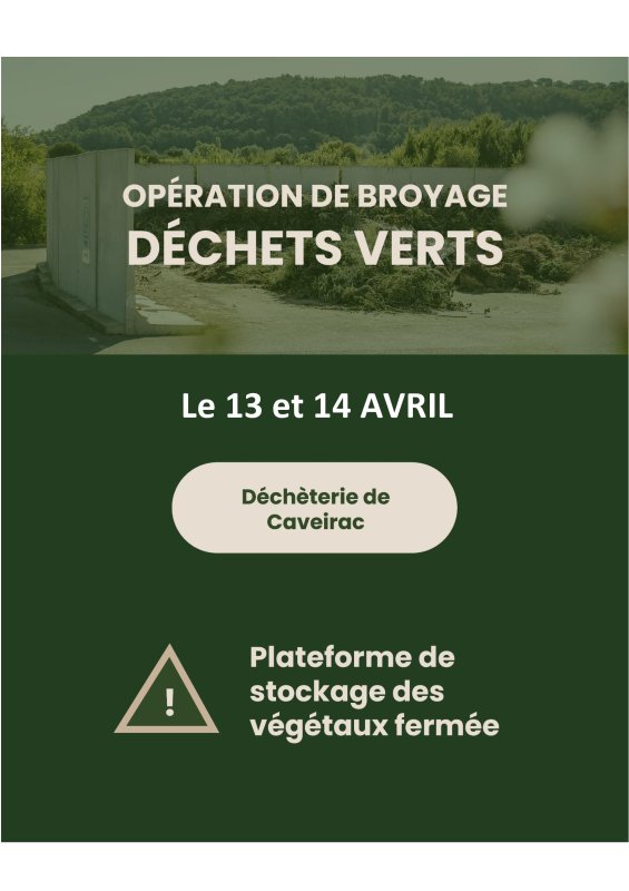 Op&eacute;ration de broyage des d&eacute;chets verts