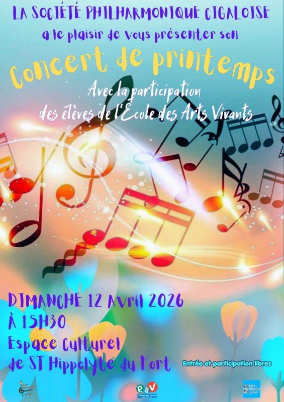 🎶Concert de printemps de la Philharmonique - avec la participation des &eacute;l&egrave;ves de l'EAV