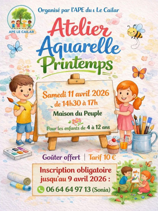 &Eacute;v&egrave;nement : ATELIER AQUARELLE PRINTEMPS - APE