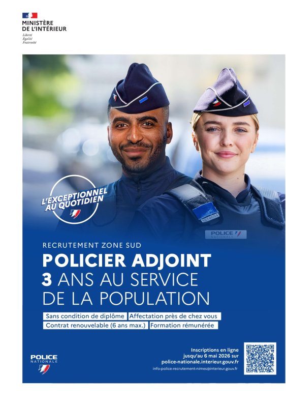 Campagne de recrutement de policiers adjoints 2e session 2026