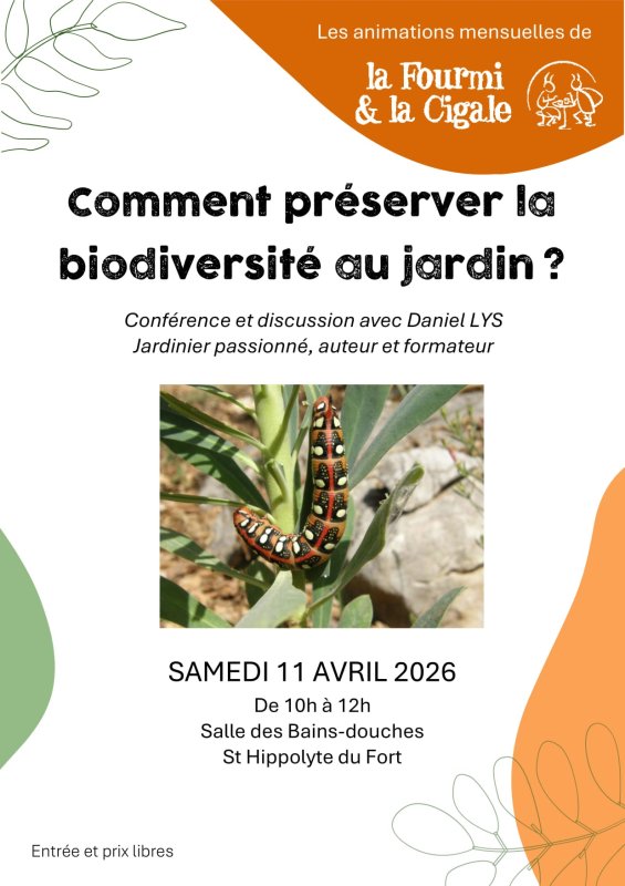 CONFERENCE : Biodiversit&eacute; au Jardin - par Daniel Lys