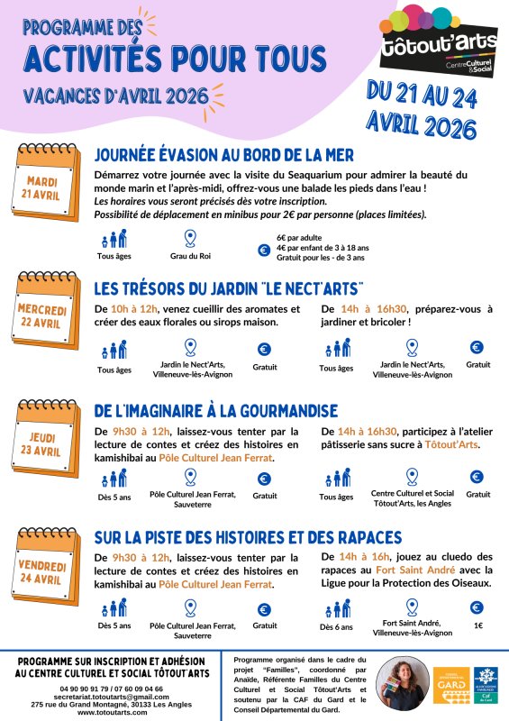 Le programme des Activit&eacute;s pour Tous est disponible !🤩​