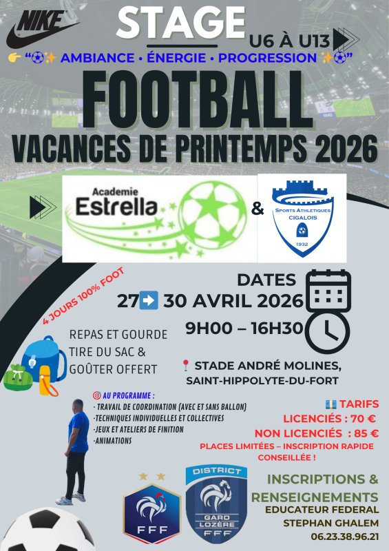 ⚽ Stage de Football &ndash; Vacances de Printemps 2026