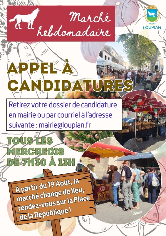 📣 Appel &agrave; candidatures &ndash; March&eacute; hebdomadaire 🛍️