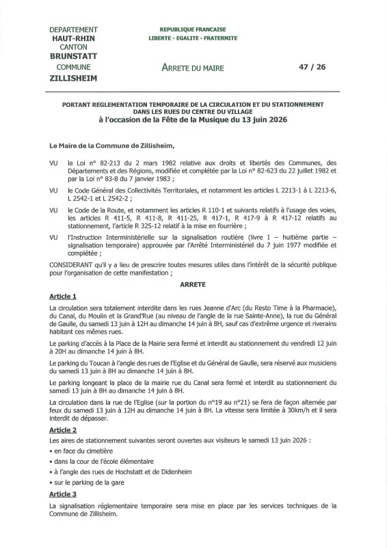 F&ecirc;te de la musique : modification temporaire de circulation et de stationnement