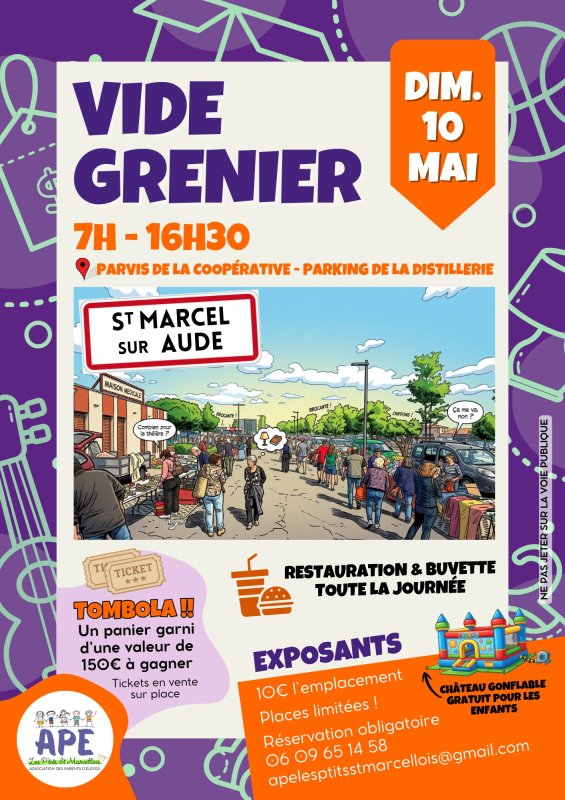 VIDE-GRENIERS DE L'APE. DIMANCHE 10 MAI.