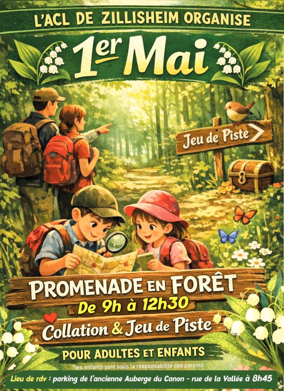 &Eacute;v&egrave;nement : PROMENADE DU 1er MAI &Agrave; ZILLISHEIM