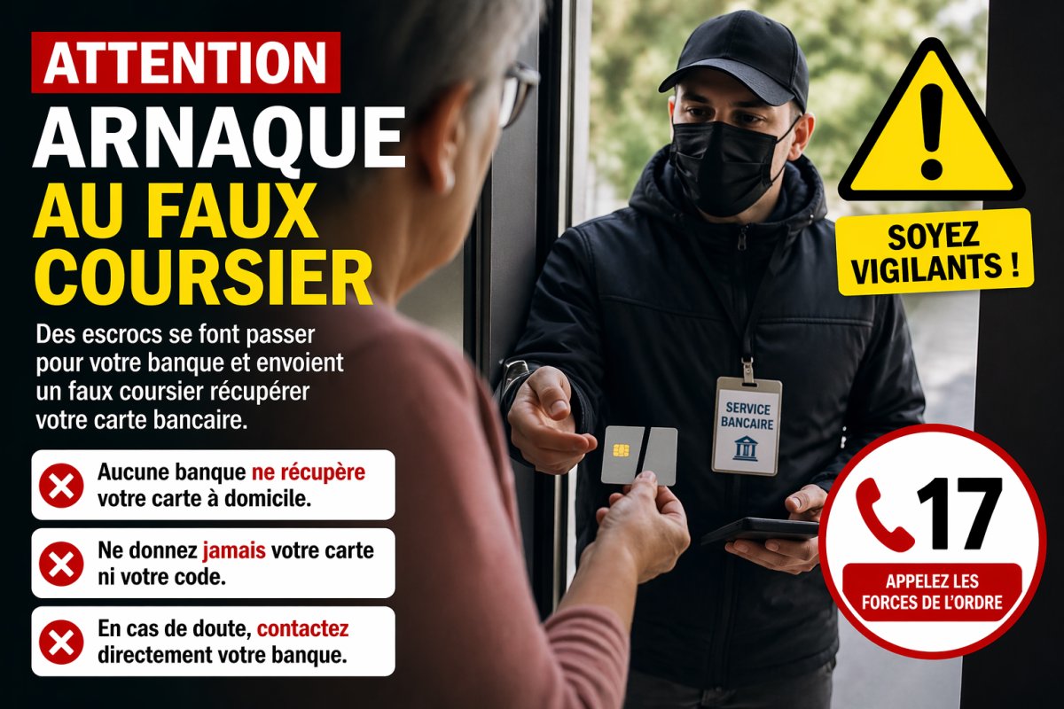 ⚠️Vigilance : arnaque au faux coursier bancaire
