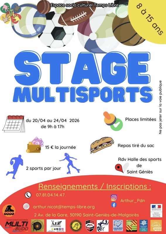 Vacances de printemps : Le plein de sport pour vos jeunes !