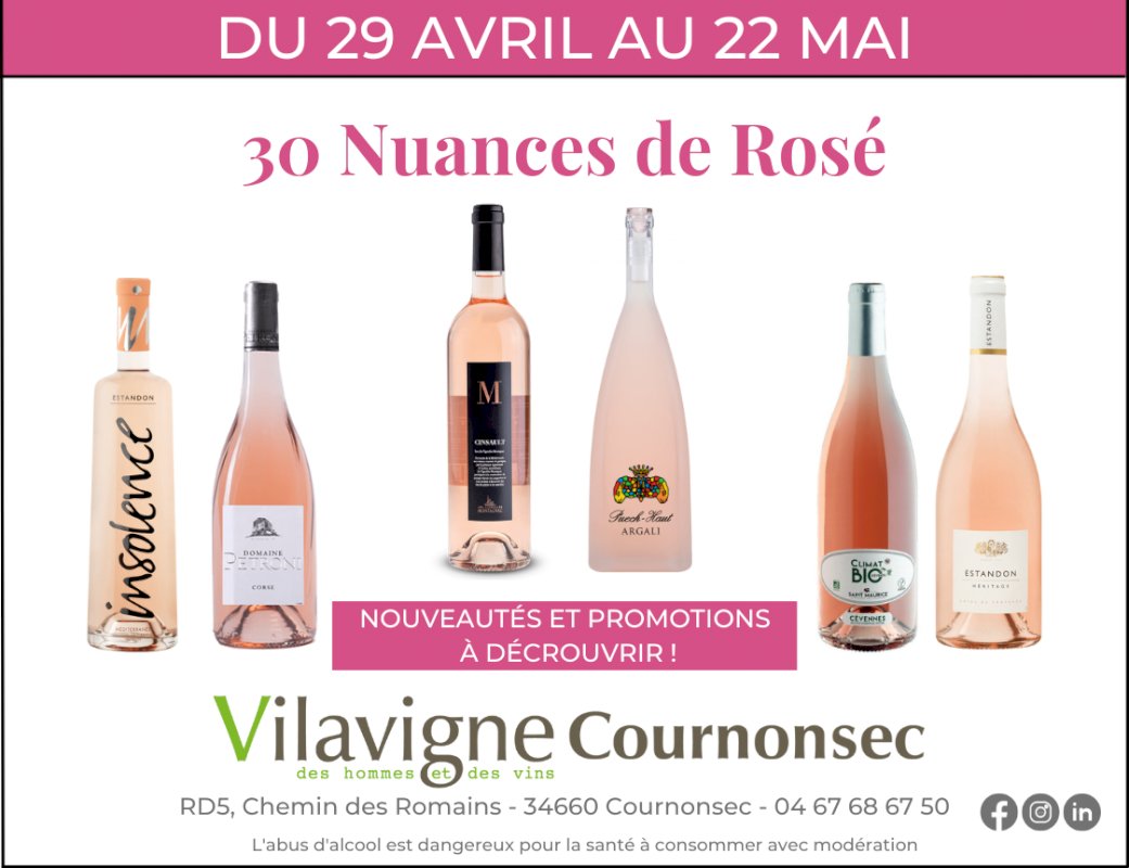 C'est le mois du Rosé chez Vilavigne Cournonsec !